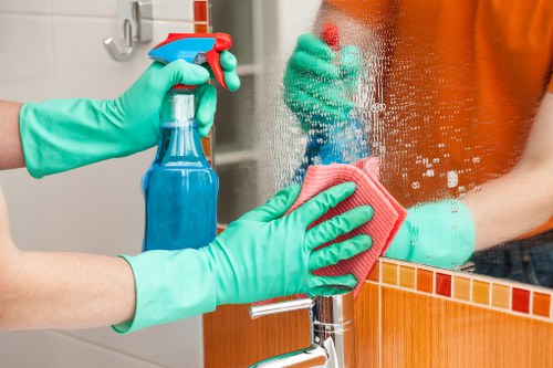 Bathroom sanitation during an end of tenancy cleaning service in Maidavale