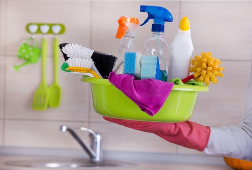 Carpet cleaning team using sustainable recycling practices