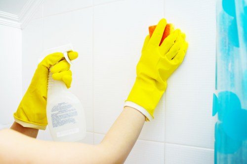 Professional office cleaning in Maidavale with sanitized desks and floors