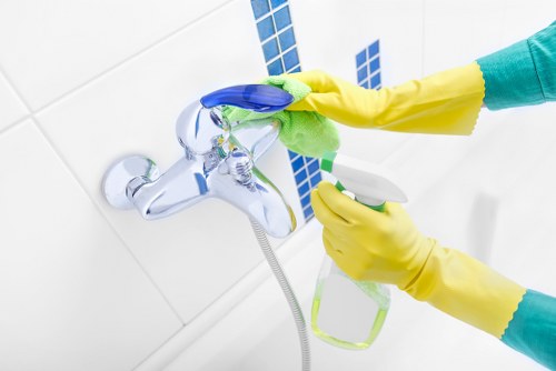 Exterior building cleaning service removing dirt and grime in Maidavale